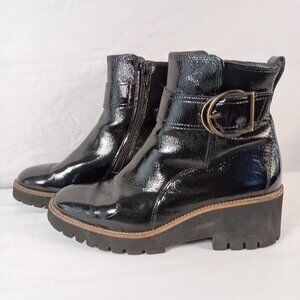Paul Green Dynamic Black Patent Leather Boots 6.5 $499 Retail